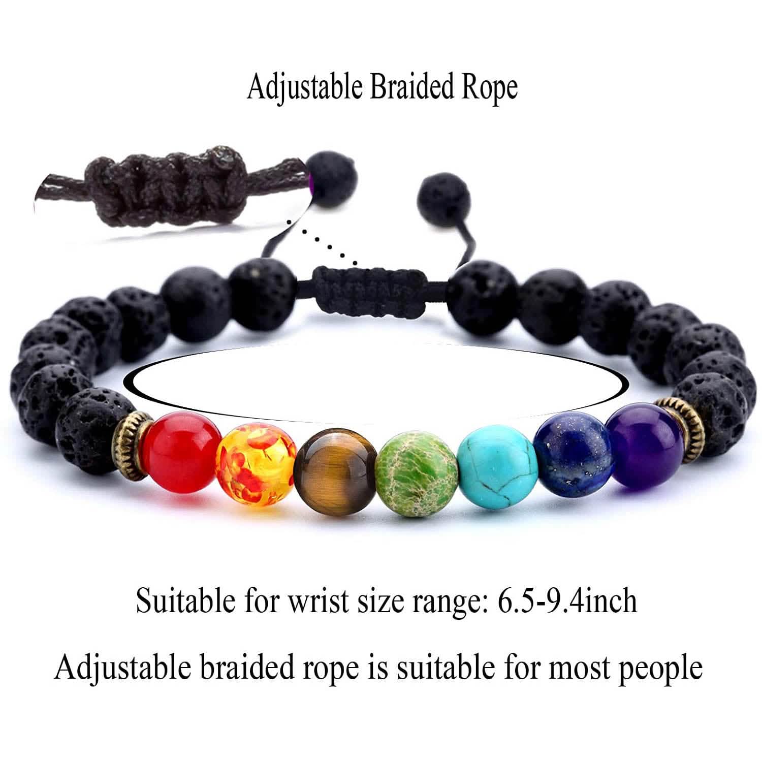 Lava Rock 7 Chakras Bracelet - Essential Oil Diffuser
