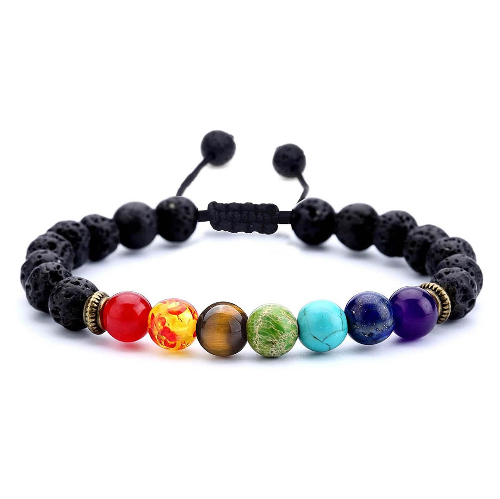 Lava Rock 7 Chakras Bracelet - Essential Oil Diffuser